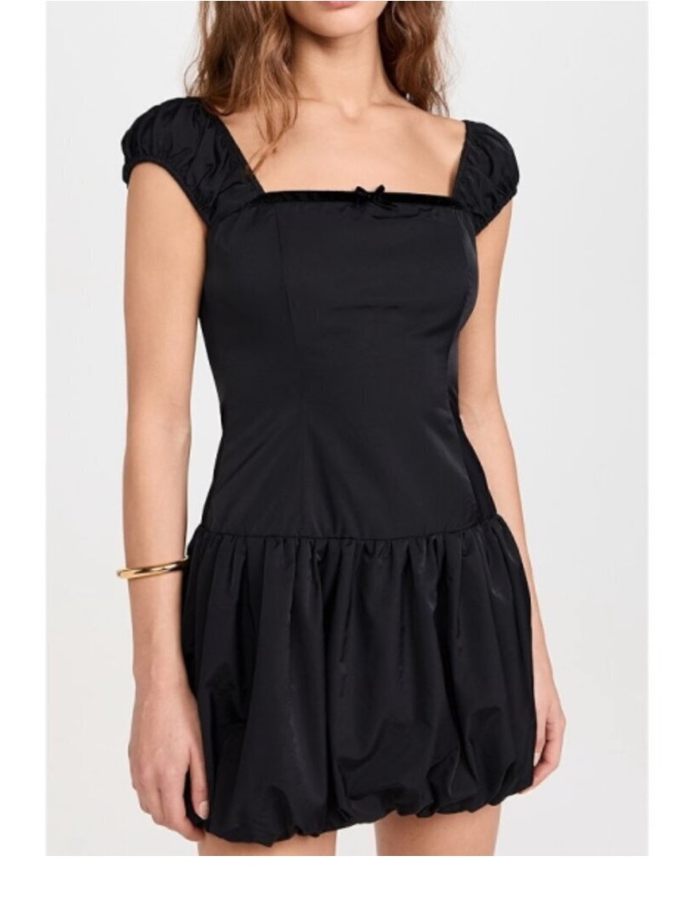 NWT WAYF Bubble-Hem Square-Neck Mini Dress, Size M